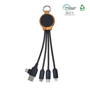 Câble porte clés recyclé 5-en-1 avec LED - BLUETECH 2