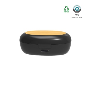 Ecouteurs Bluetooth ABS recyclé et bambou FSC - BLUETECH 5