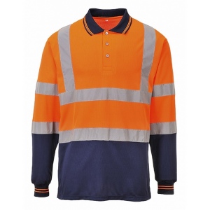 Polo bicolore manches longues