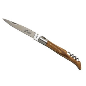 Couteau 'Tradition', 12cm, tire-bouchon, frêne exotique (avec étui) 4