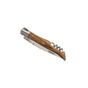Couteau 'Tradition', 12cm, tire-bouchon, frêne exotique (avec étui) 5