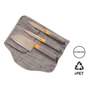 Set de 3 couteaux de cuisine 'Stavanger', olivier