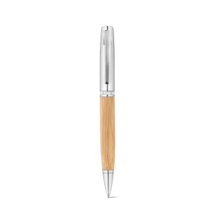 FUJI. Stylo bille en bambou et métal avec étui 7