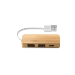 MOSER. HUB avec 2 ports USB-A et 1 USB-C en bambou 5