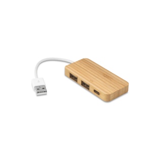 MOSER. HUB avec 2 ports USB-A et 1 USB-C en bambou 2