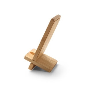 LANGE. Support pour smartphone avec chargeur sans fil rapide 15W en bambou 7