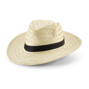 EDWARD POLI. Chapeau de paille naturelle avec bande en polyester 2