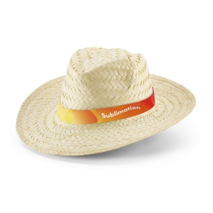 EDWARD RIB. Chapeau en paille naturelle avec ruban sublimé 3