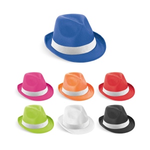 MANOLO POLI. Chapeau en PP avec ruban en polyester blanc