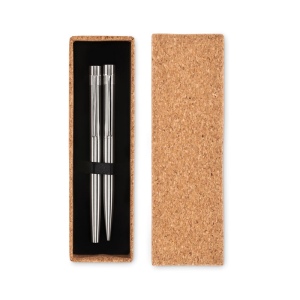 Stylos en acier inox. recyclé - GRAZ SET 3