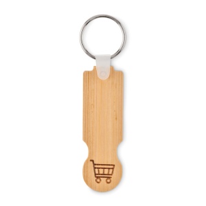 Porte-clés jeton en bambou - COMPRAS 4