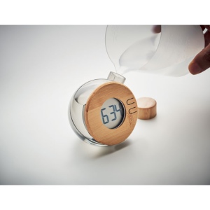 Horloge à eau LCD en bambou - DROPPY LUX 5