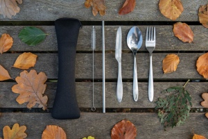Set de 4 couverts réutilisables en acier inoxydable 4
