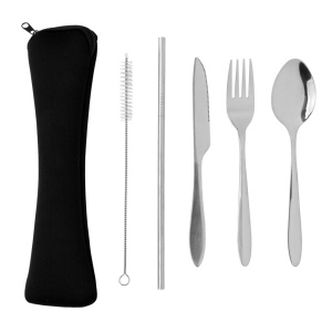 Set de 4 couverts réutilisables en acier inoxydable 5