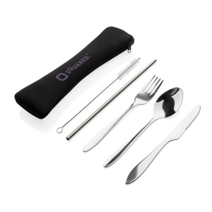 Set de 4 couverts réutilisables en acier inoxydable 6