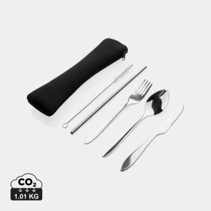 Set de 4 couverts réutilisables en acier inoxydable 2