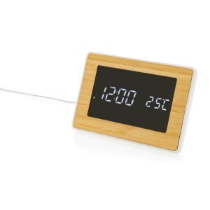 Horloge LED en bambou et plastique RCS Utah 3