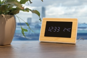 Horloge LED en bambou et plastique RCS Utah 7