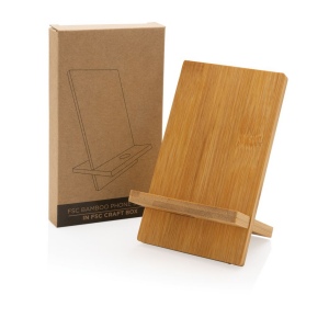 Support téléphone en bambou dans une boîte kraft 5