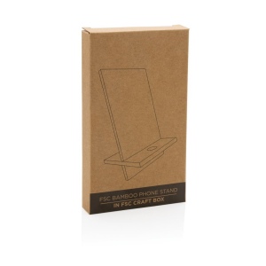 Support téléphone en bambou dans une boîte kraft 8