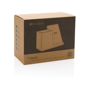 Chargeur sans fil 10W en bambou Calgary 12