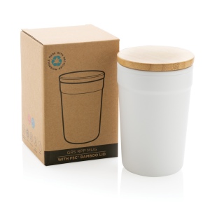 Mug 300ml en PP recyclé GRS avec couvercle en bambou 6