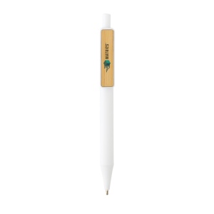 Stylo en ABS recyclé GRS avec clip en bambou 22