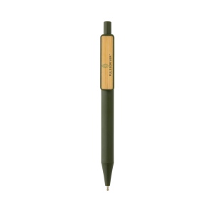 Stylo en ABS recyclé GRS avec clip en bambou 34