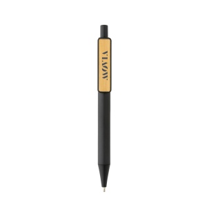 Stylo en ABS recyclé GRS avec clip en bambou 10