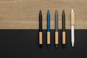 Stylo en ABS recyclé GRS avec clip en bambou 12