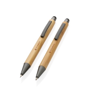 Set de stylos en bambou dans un coffret 6