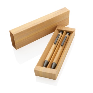 Set de stylos en bambou dans un coffret 8
