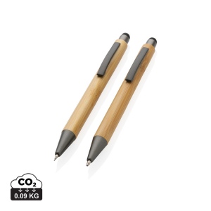 Set de stylos en bambou dans un coffret 2