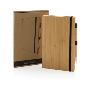 Set avec carnet et crayon infini en bambou 11