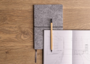 Cahier A5 à couverture souple en feutre recyclé certifié GRS 10