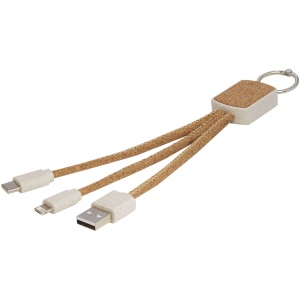 Câble de charge 3-en-1 Bates en paille de blé et liège 2