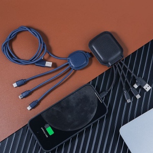 Ine Smart long - Câble de charge multi-connecteurs Double entrée Type-C & USB 1m 6