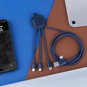 Ine Smart long - Câble de charge multi-connecteurs Double entrée Type-C & USB 1m 10