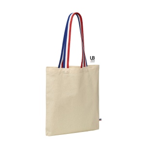 Tote bag 180grs coton anses bleu/blanc/rouge : charles 2