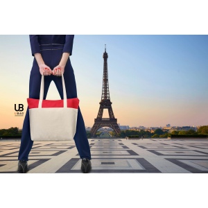 Sac t-bottom 220grs coton zippé avec poche interieure : paris