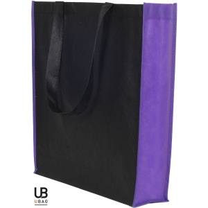 Tote bag avec soufflet uni et bi-couleur 80grs non tissé avec soufflets : monte carlo 16