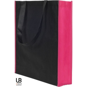Tote bag avec soufflet uni et bi-couleur 80grs non tissé avec soufflets : monte carlo 18