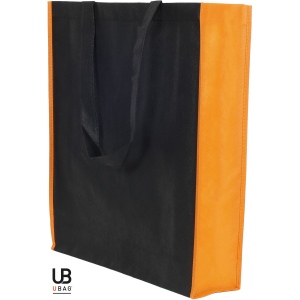 Tote bag avec soufflet uni et bi-couleur 80grs non tissé avec soufflets : monte carlo 14