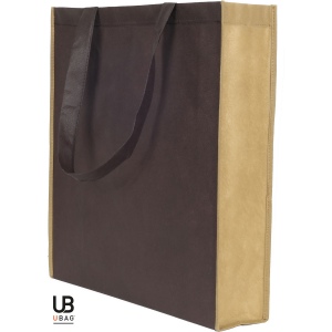 Tote bag avec soufflet uni et bi-couleur 80grs non tissé avec soufflets : monte carlo