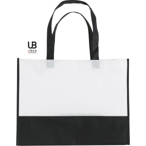 Sac shopping bi-couleur 80grs non tissé avec soufflets : tel-aviv 12