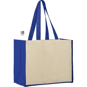 Sac shopping 320grs coton avec soufflets en jute : sunset 5
