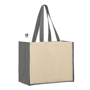 Sac shopping 320grs coton avec soufflets en jute : sunset 11
