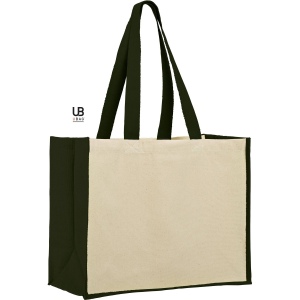 Sac shopping 320grs coton avec soufflets en jute : sunset 8