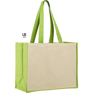 Sac shopping 320grs coton avec soufflets en jute : sunset 7