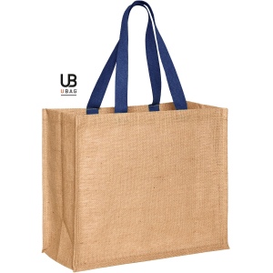Sac shopping en jute avec poignées en coton teintée : paros 3